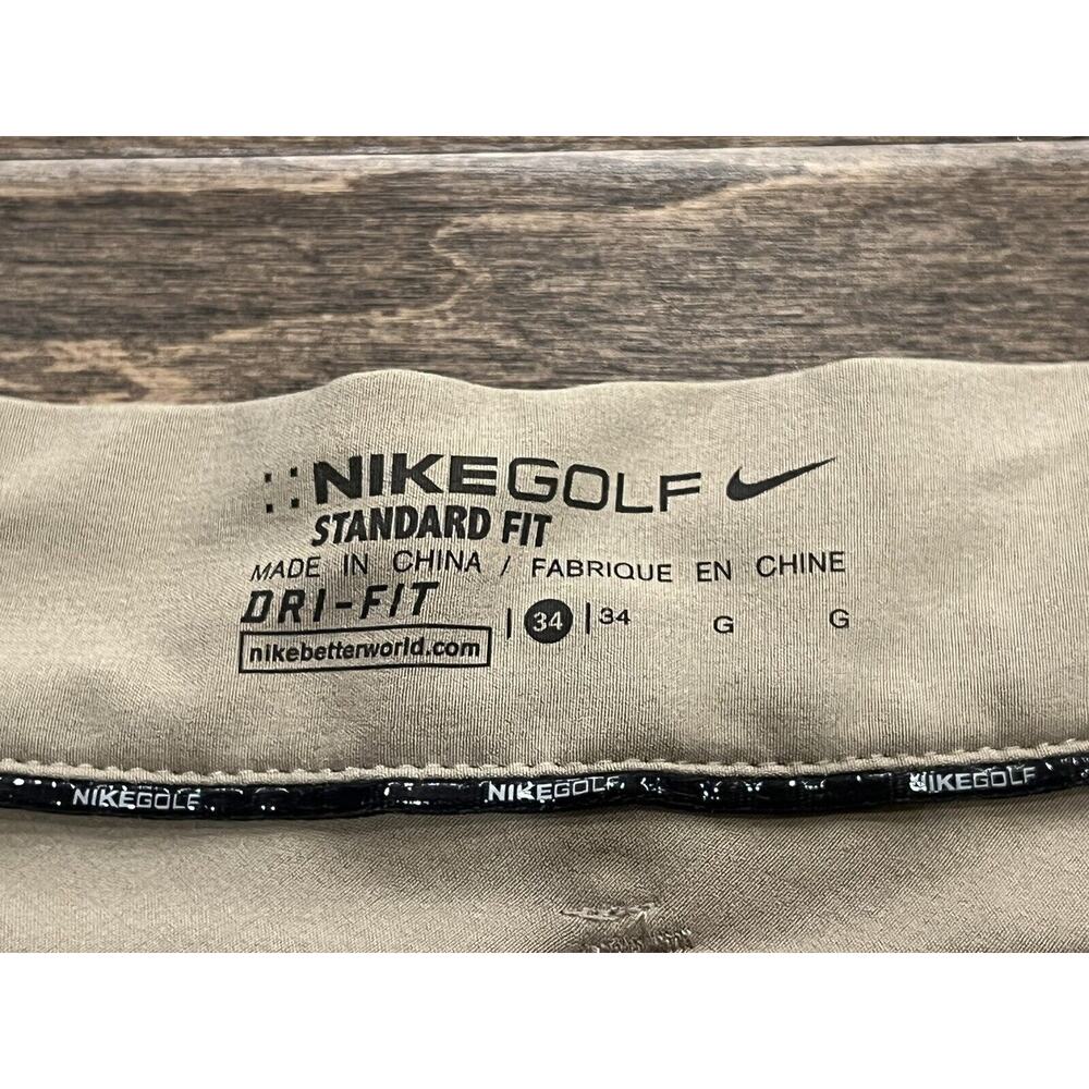 Nike Mens Khaki Tan Flat Front Stretch Woven Golf Shorts Size 34 833224-235 - Picture 5 of 10
